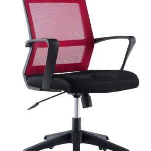 Sedia per Ufficio con Schienale Medio Nero/Bordeaux