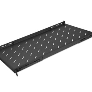 Mensola 19'' fissa con Profondità Regolabile da 750 a 950 mm 1U Nero