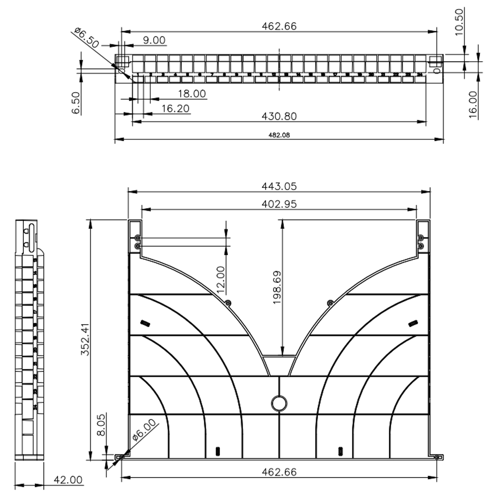 Mensola Gestione Cavi su Rack 19'' 24 Porte P.1000 mm - immagine 2