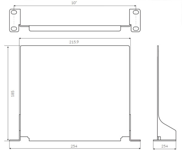 Mensola per Armadio Rack 10'' Grigio - immagine 2