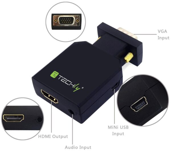Mini Convertitore da VGA e Audio a HDMI - immagine 4
