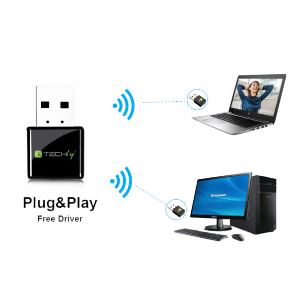 Mini Adattatore WiFi USB 2.4Ghz 300Mbps con tasto WPS - immagine 3