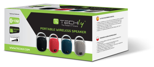 Mini Altoparlante Wireless BT V5.3 Speaker Luce LED Vivavoce TF USB Grigio - immagine 2