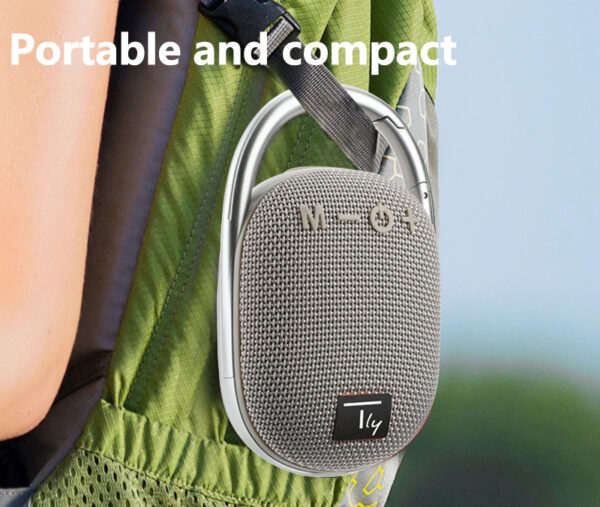 Mini Altoparlante Wireless BT V5.3 Speaker Luce LED Vivavoce TF USB Grigio - immagine 8