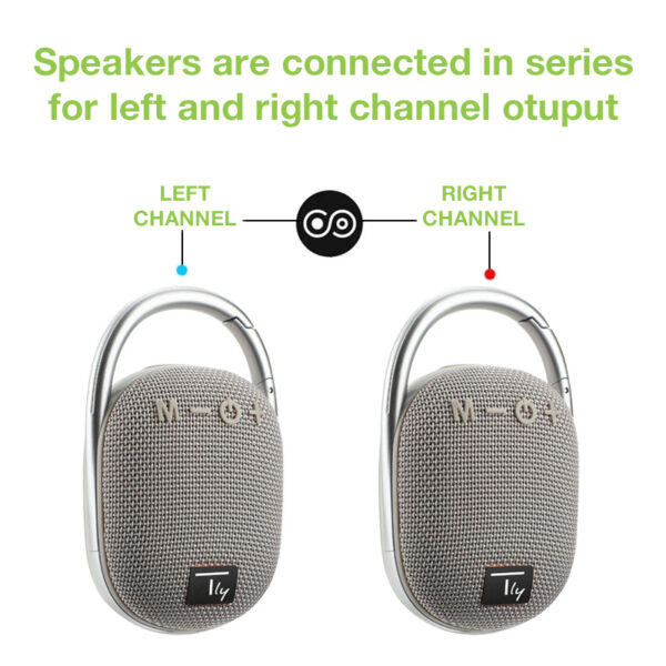 Mini Altoparlante Wireless BT V5.3 Speaker Luce LED Vivavoce TF USB Grigio - immagine 9