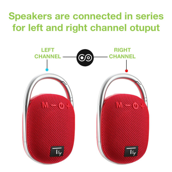 Mini Altoparlante Wireless BT V5.3 Speaker Luce LED Vivavoce TF USB Rosso - immagine 9