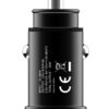 Mini Caricatore da Auto 2 Porte USB-A Ricarica veloce 36W Metallo Nero - immagine 4