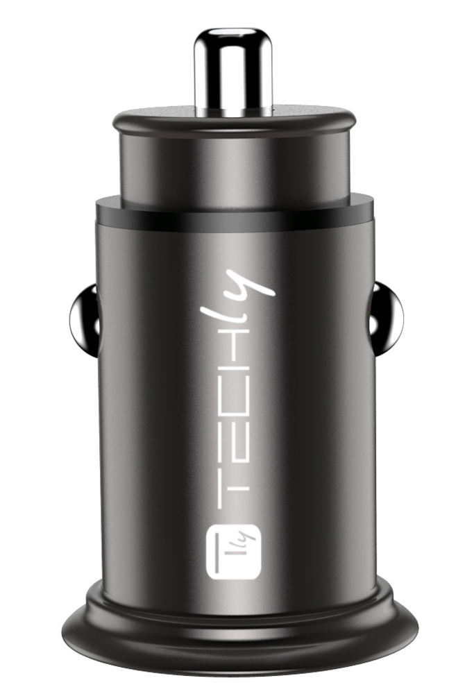 Mini Caricatore da Auto USB-A e USB-C™ Ricarica rapida 38W Metallo Nero - immagine 5