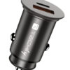 Mini Caricatore da Auto USB-A e USB-C™ Ricarica rapida 38W Metallo Nero - immagine 2