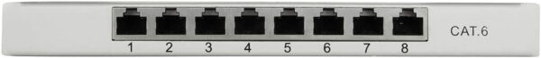 Mini Panello Patch Cat.6,  schermato, 0,5U, 8 Porte, Grigio - immagine 6
