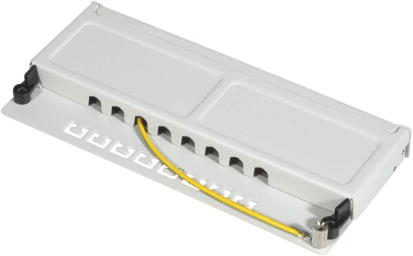 Mini Panello Patch Cat.6,  schermato, 0,5U, 8 Porte, Grigio - immagine 3