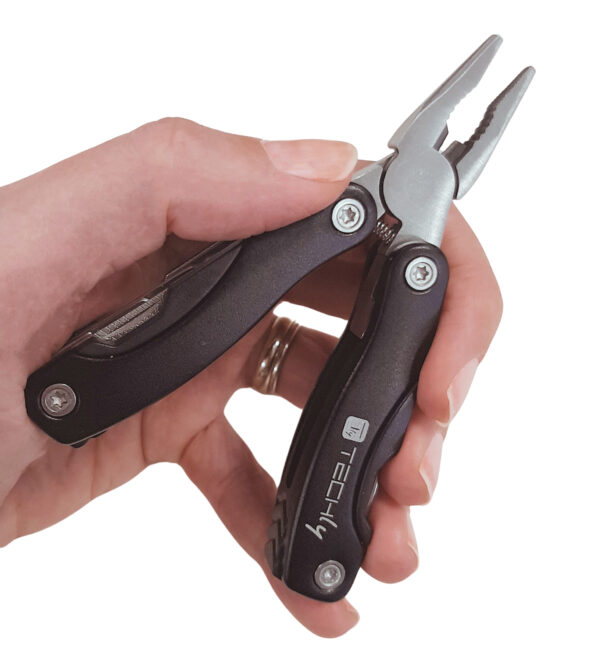 Mini Pinza Multiuso in Acciaio Inossidabile e Alluminio con Custodia - immagine 2