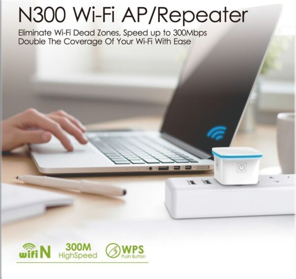 Mini Ripetitore Wireless 300Mbps Amplificatore da Muro Repeater7 - immagine 6