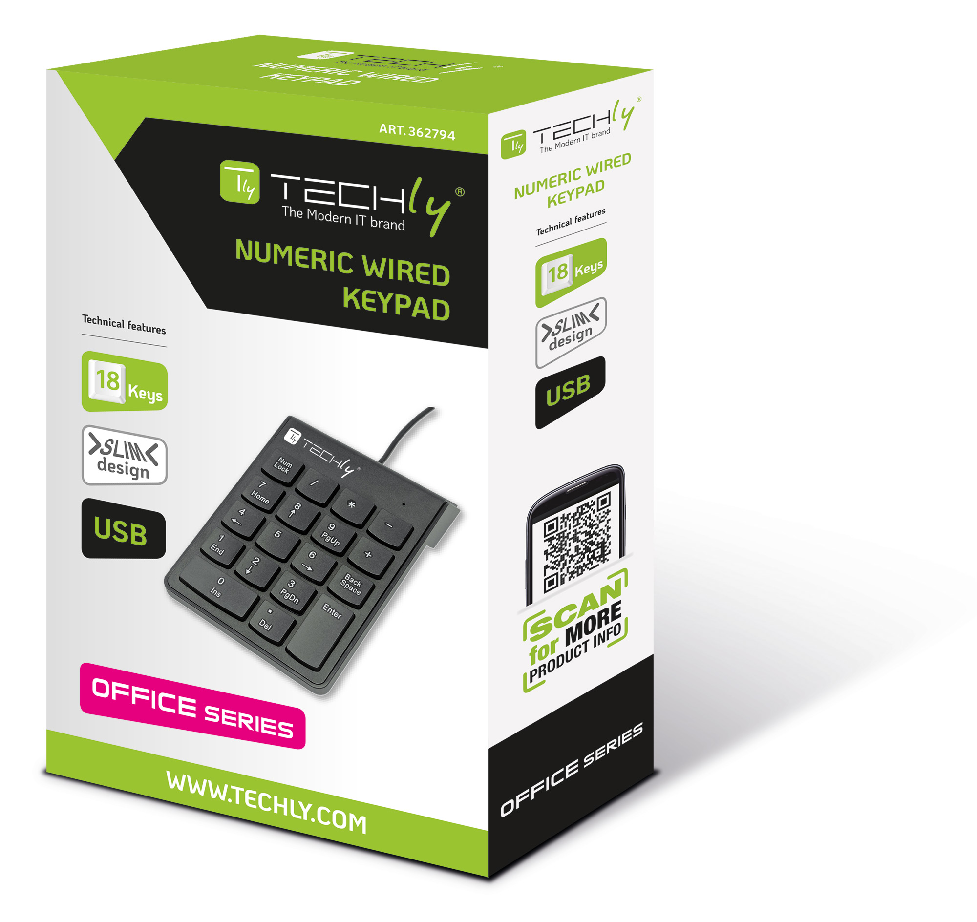 Mini Tastierino Numerico con Cavo USB e 18 Tasti - immagine 2