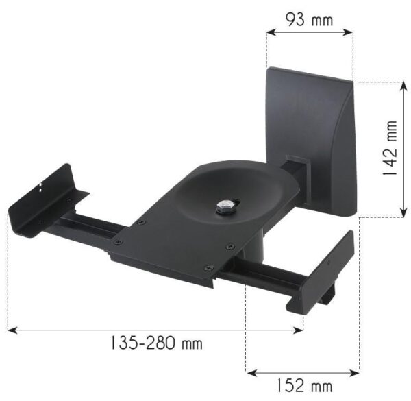 Coppia Staffe Speakers a Parete fino a 25kg Nero - immagine 3
