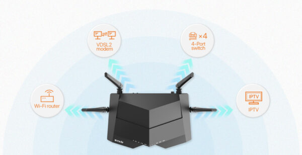 Modem Router VDSL/ADSL AC1200 Dual Band Wi-Fi Gigabit, V12 - immagine 8