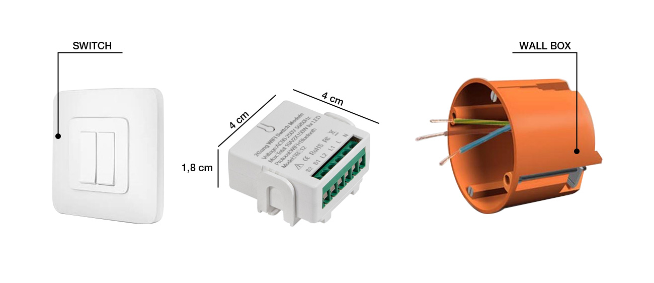 Modulo WiFi per Interruttore Smart 2 CH Alexa Google Home Tuya - immagine 2