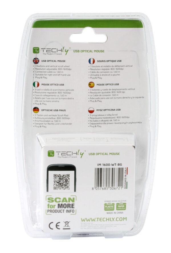 Mouse Ottico USB 800-1600 dpi Nero/Verde - immagine 4
