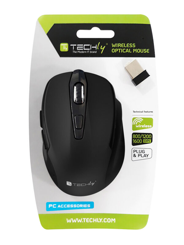 Mouse Ottico Wireless 1600dpi Blister Nero - immagine 2