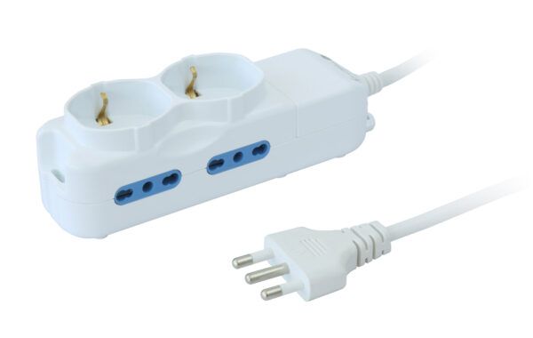 Multipresa 4 Posti Italiana Bipasso / 2 Schuko - immagine 3