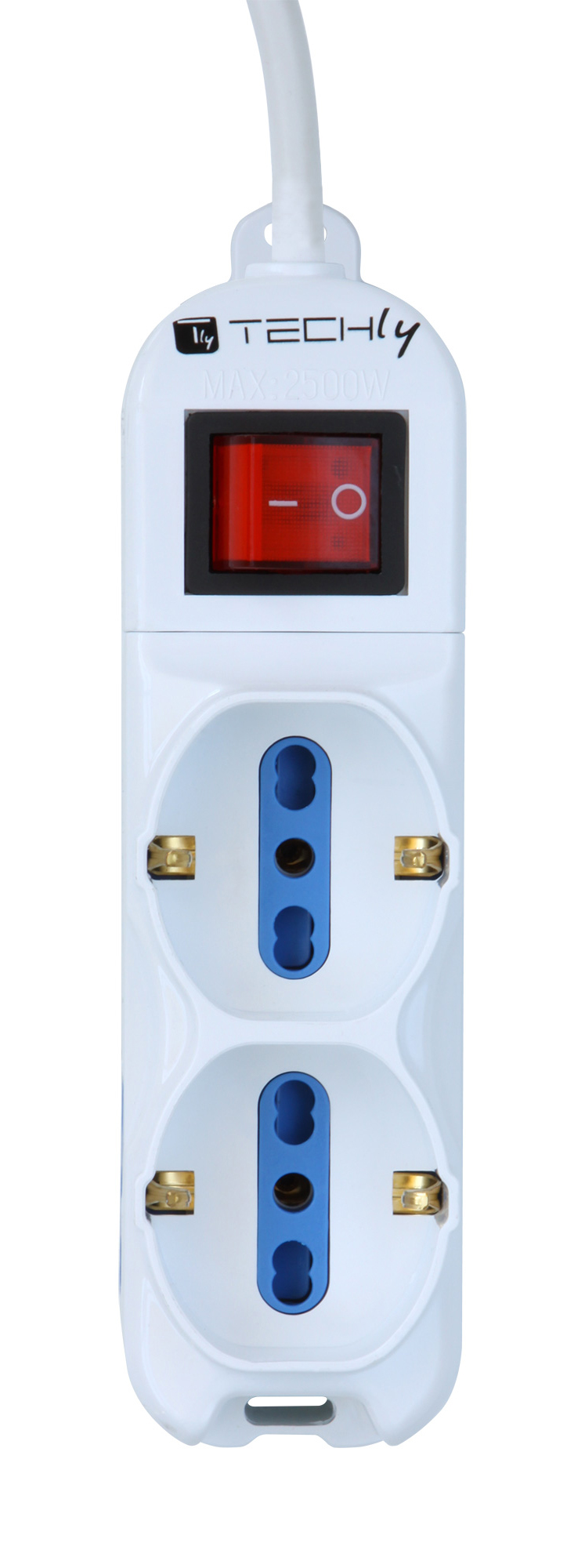 Multipresa 4 Posti Italiana Bipasso / 2 Schuko con Interruttore - immagine 2