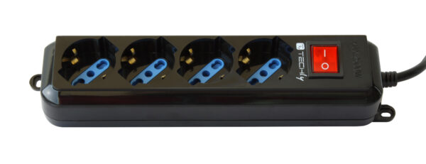 Multipresa 4 Posti Italiana Bipasso con Interruttore Nero - immagine 3