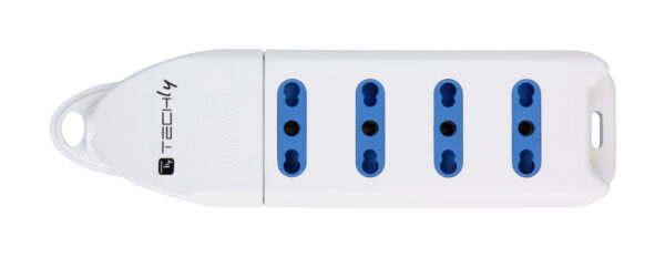 Multipresa 4 Posti Italiana Bipasso Senza Cavo Bianco - immagine 2