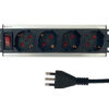 Multipresa 4 posti UNEL da Rack 10'' con Interruttore Spina Italiana 1,5U - immagine 2
