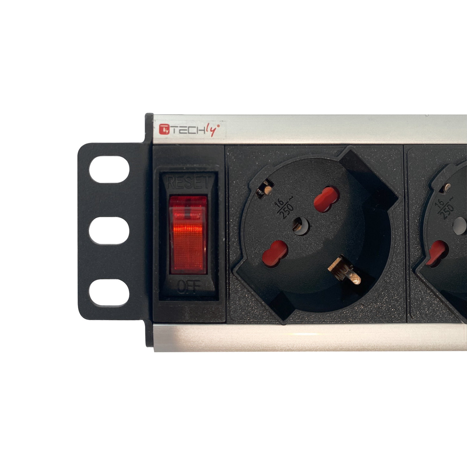 Multipresa 4 posti UNEL da Rack 10'' con Interruttore Spina Italiana 1,5U - immagine 3