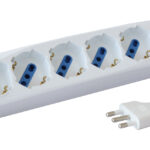 Multipresa 5 Posti Italiana Bipasso con 2 Prese USB