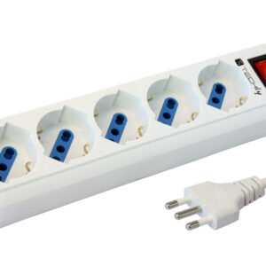 Multipresa 5 Posti Italiana Bipasso / Schuko Cavo 5m