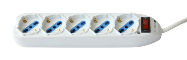 Multipresa 5 Posti Italiana Bipasso / Schuko con spina 10A - immagine 4