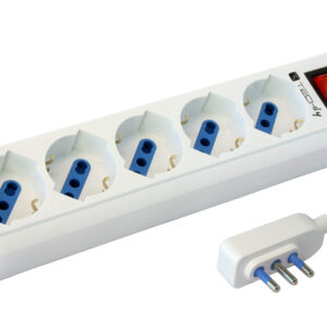 Multipresa 5 Posti Italiana Bipasso / Schuko Spina Angolata
