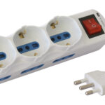 Multipresa 6 Posti Italiana Bipasso / 3 Schuko con Interruttore
