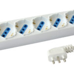 Multipresa 6 Posti Italiana Bipasso con protezione da sovraccarico Bianca