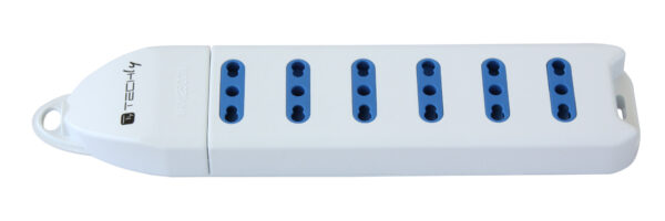 Multipresa 6 Posti Italiana Bipasso Senza Cavo Bianco - immagine 3