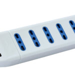 Multipresa 6 Posti Italiana Bipasso Senza Cavo Bianco