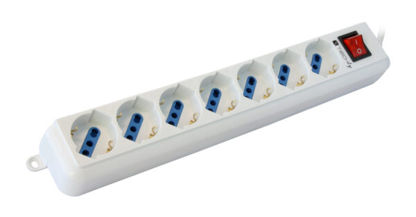Multipresa 7 Posti Italiana Bipasso / Schuko Cavo 5m - immagine 3