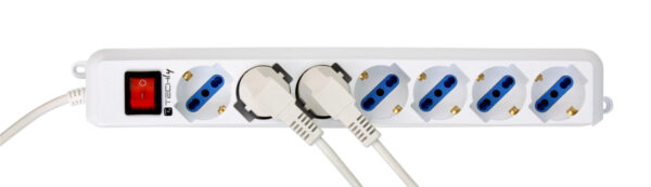 Multipresa 7 Posti Italiana Bipasso / Schuko Cavo 5m - immagine 6