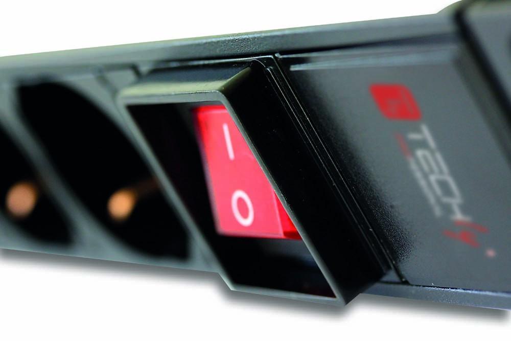 Multipresa 8 Posti da Rack 19'' con Interruttore Spina Italiana 1U - immagine 3