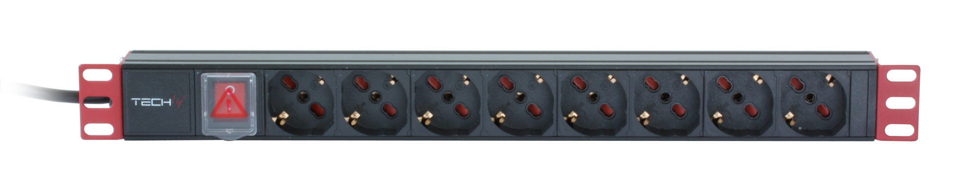 Multipresa 8 Posti da Rack 19'' con Interruttore Spina Italiana Cavo 3 metri 1U