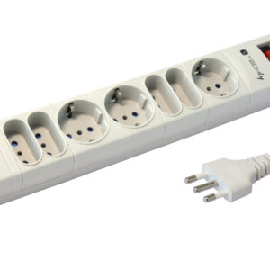Multipresa 8 Posti Italiana 10A / Schuko Grigio