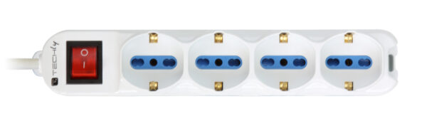 Multipresa 8 Posti Italiana Bipasso / 4 Schuko con Interruttore - immagine 3