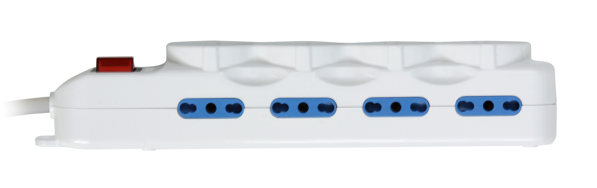 Multipresa 8 Posti Italiana Bipasso / 4 Schuko con Interruttore - immagine 2