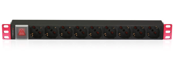 Multipresa 9 Posti da Rack 19'' con Interruttore Spina Italiana 1U