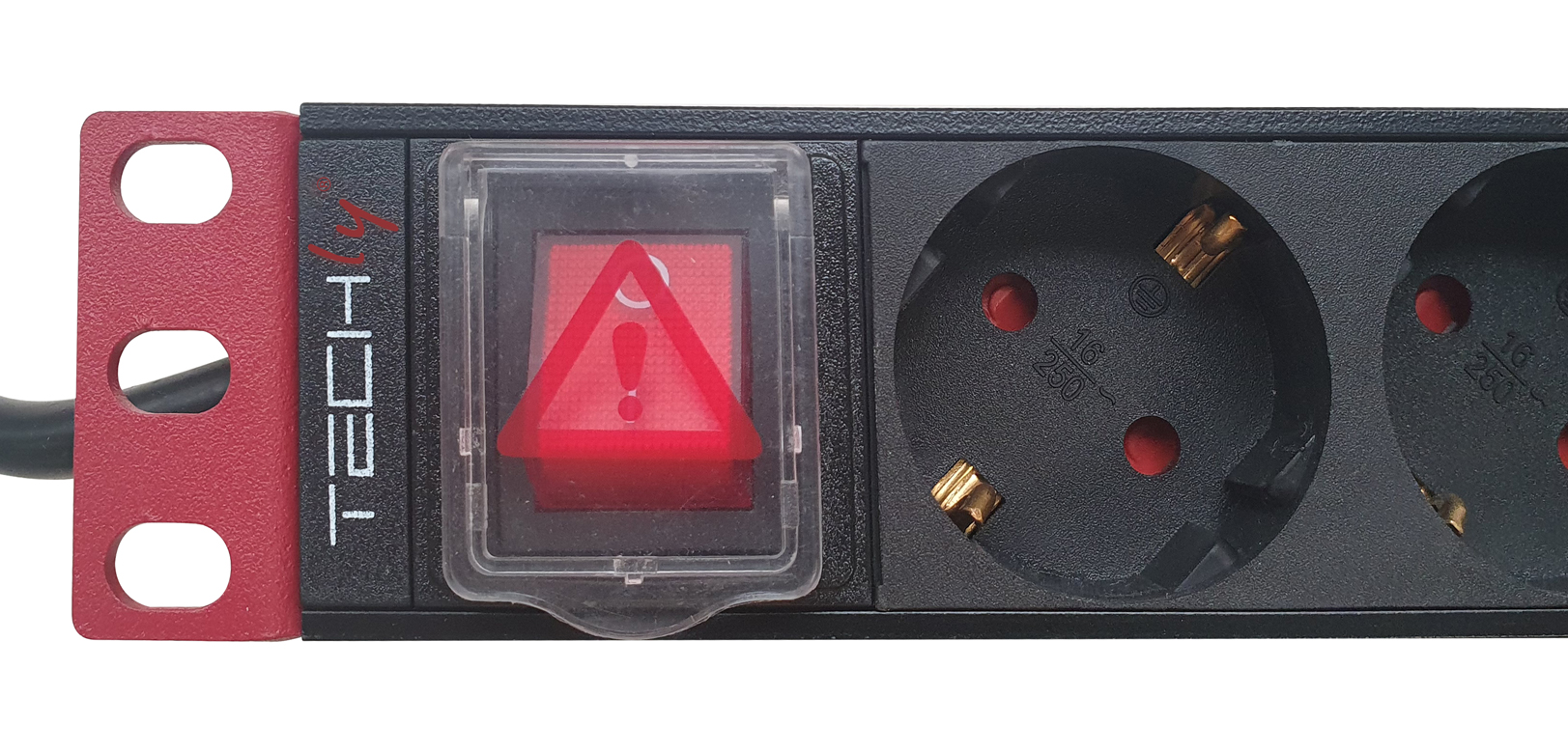 Multipresa 9 Posti da Rack 19'' con Interruttore Spina Schuko Angolata 1U - immagine 3