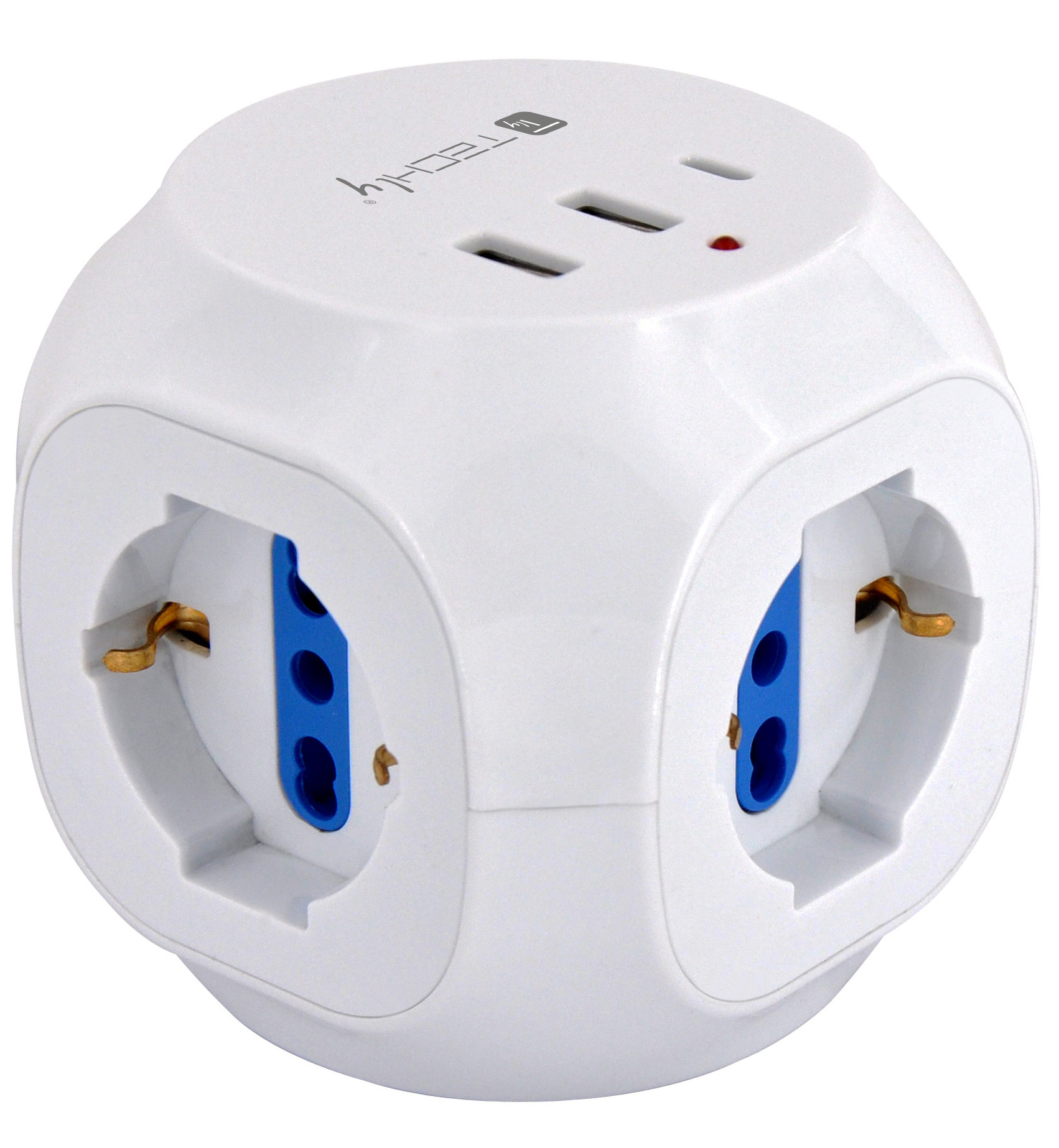 Multipresa a Cubo 3 Posti con 2 Porte USB-A e 1 USB-C™ QC3.0