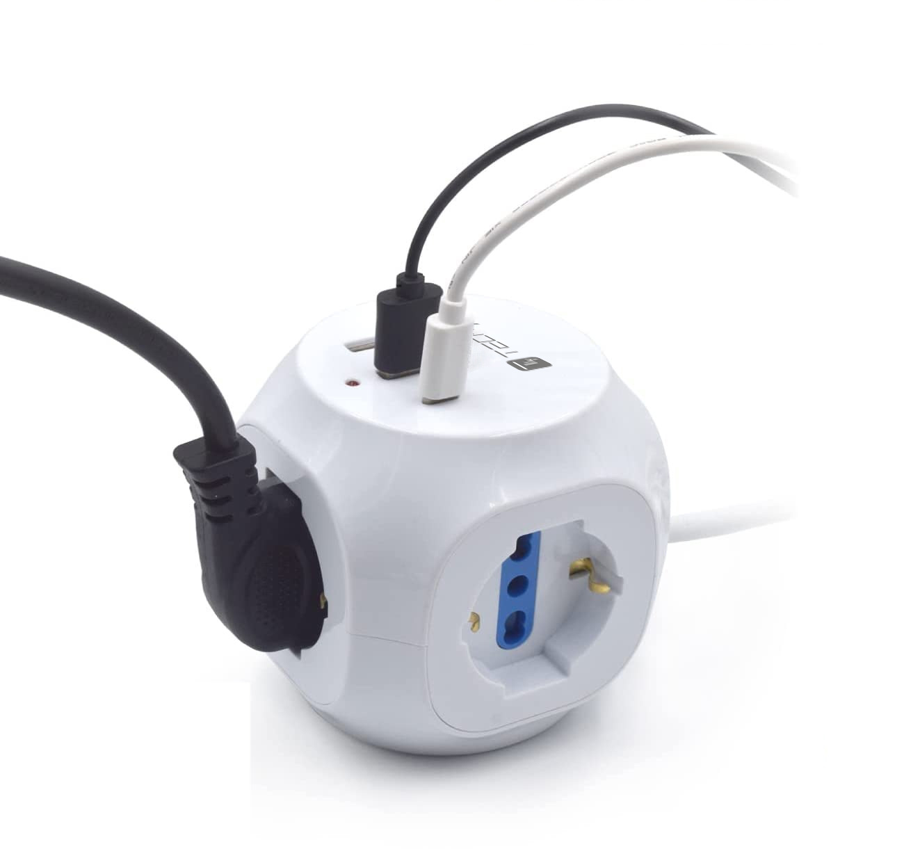 Multipresa a Cubo 3 Posti con 2 Porte USB-A e 1 USB-C™ QC3.0 - immagine 5