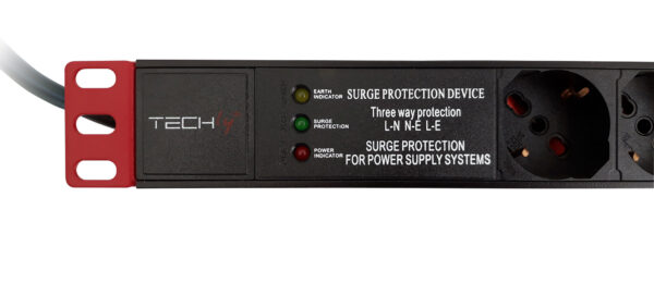 Multipresa 7 Posti da Rack 19'' con Filtro di Protezione 3 LED Spina Italiana 1U - immagine 4