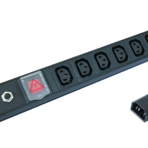 Multipresa 8 Posti C13 da Rack 19'' con Interruttore e Protezione Termica Spina C14 1U